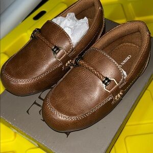 Crown Vintage Brown Leather Loafers with Gold Detail